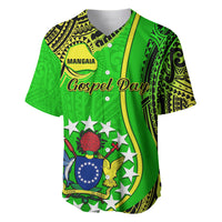 Personalised Cook Islands Baseball Jersey Mangaia Gospel Day Green Version LT14 - Polynesian Pride