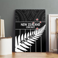 Custom New Zealand Silver Fern Cricket Canvas Wall Art Aotearoa Maori Go Black Cap LT14 - Polynesian Pride