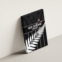 Custom New Zealand Silver Fern Cricket Canvas Wall Art Aotearoa Maori Go Black Cap LT14 - Polynesian Pride