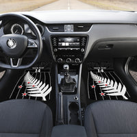 Custom New Zealand Silver Fern Cricket Car Mats Aotearoa Maori Go Black Cap LT14 Set 2pcs - Front Black - Polynesian Pride
