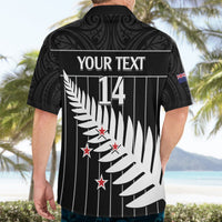 Custom New Zealand Silver Fern Cricket Hawaiian Shirt Aotearoa Maori Go Black Cap LT14 - Polynesian Pride