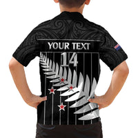 Custom New Zealand Silver Fern Cricket Hawaiian Shirt Aotearoa Maori Go Black Cap LT14 - Polynesian Pride