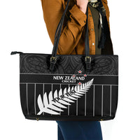 Custom New Zealand Silver Fern Cricket Leather Tote Bag Aotearoa Maori Go Black Cap LT14 - Polynesian Pride