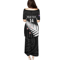 Custom New Zealand Silver Fern Cricket Puletasi Aotearoa Maori Go Black Cap LT14 - Polynesian Pride