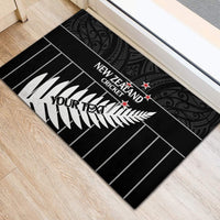 Custom New Zealand Silver Fern Cricket Rubber Doormat Aotearoa Maori Go Black Cap LT14 - Polynesian Pride