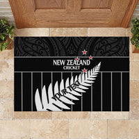 Custom New Zealand Silver Fern Cricket Rubber Doormat Aotearoa Maori Go Black Cap LT14 - Polynesian Pride