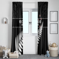 Custom New Zealand Silver Fern Cricket Window Curtain Aotearoa Maori Go Black Cap LT14 - Polynesian Pride