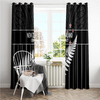 Custom New Zealand Silver Fern Cricket Window Curtain Aotearoa Maori Go Black Cap LT14 - Polynesian Pride