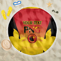 Custom Papua New Guinea Cricket Beach Blanket 2024 Go PNG LT14 One Size 150cm Black - Polynesian Pride