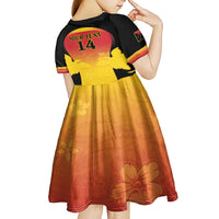 Custom Papua New Guinea Cricket Kid Short Sleeve Dress 2024 Go PNG LT14 - Polynesian Pride