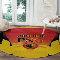 Custom Papua New Guinea Cricket Round Carpet 2024 Go PNG