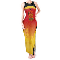 Custom Papua New Guinea Cricket Tank Maxi Dress 2024 Go PNG LT14 Women Black - Polynesian Pride