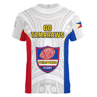 Philippines Rugby Women V Neck T Shirt Pacific Pilipinas Go Tamaraws LT14 - Polynesian Pride