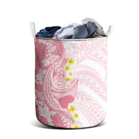 Pink Hawaii Shark Tattoo Laundry Basket Puakenikeni Lei Plumeria Polynesian Pattern LT14 - Polynesian Pride