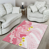 Pink Hawaii Shark Tattoo Area Rug Puakenikeni Lei Plumeria Polynesian Pattern LT14 - Polynesian Pride