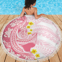 Pink Hawaii Shark Tattoo Beach Blanket Puakenikeni Lei Plumeria Polynesian Pattern LT14 - Polynesian Pride