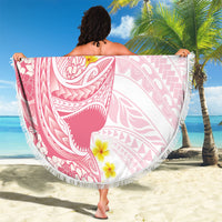 Pink Hawaii Shark Tattoo Beach Blanket Puakenikeni Lei Plumeria Polynesian Pattern LT14 - Polynesian Pride