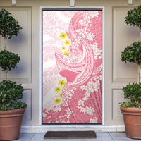 Pink Hawaii Shark Tattoo Door Cover Puakenikeni Lei Plumeria Polynesian Pattern LT14 Pink - Polynesian Pride