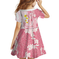 Pink Hawaii Shark Tattoo Family Matching Long Sleeve Bodycon Dress and Hawaiian Shirt Puakenikeni Lei Plumeria Polynesian Pattern