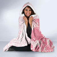 Pink Hawaii Shark Tattoo Hooded Blanket Puakenikeni Lei Plumeria Polynesian Pattern LT14 - Polynesian Pride