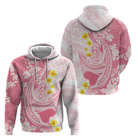 Pink Hawaii Shark Tattoo Hoodie Puakenikeni Lei Plumeria Polynesian Pattern LT14 - Polynesian Pride