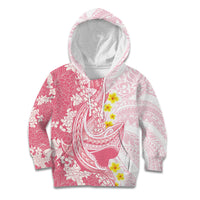 Pink Hawaii Shark Tattoo Kid Hoodie Puakenikeni Lei Plumeria Polynesian Pattern LT14 Hoodie Pink - Polynesian Pride