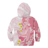 Pink Hawaii Shark Tattoo Kid Hoodie Puakenikeni Lei Plumeria Polynesian Pattern LT14 - Polynesian Pride