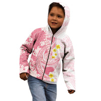 Pink Hawaii Shark Tattoo Kid Hoodie Puakenikeni Lei Plumeria Polynesian Pattern LT14 - Polynesian Pride