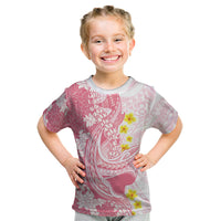 Pink Hawaii Shark Tattoo Kid T Shirt Puakenikeni Lei Plumeria Polynesian Pattern LT14 Pink - Polynesian Pride