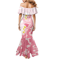 Pink Hawaii Shark Tattoo Mermaid Dress Puakenikeni Lei Plumeria Polynesian Pattern LT14 - Polynesian Pride
