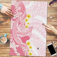 Pink Hawaii Shark Tattoo Puzzle Puakenikeni Lei Plumeria Polynesian Pattern LT14 Pink - Polynesian Pride