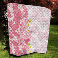 Pink Hawaii Shark Tattoo Quilt Puakenikeni Lei Plumeria Polynesian Pattern LT14 - Polynesian Pride
