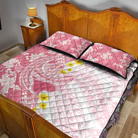 Pink Hawaii Shark Tattoo Quilt Bed Set Puakenikeni Lei Plumeria Polynesian Pattern LT14 - Polynesian Pride
