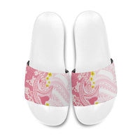 Pink Hawaii Shark Tattoo Slide Sandals Puakenikeni Lei Plumeria Polynesian Pattern LT14 Pink - Polynesian Pride