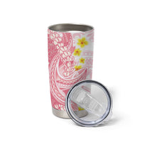 Pink Hawaii Shark Tattoo Tumbler Cup Puakenikeni Lei Plumeria Polynesian Pattern LT14 - Polynesian Pride