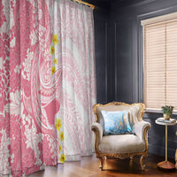 Pink Hawaii Shark Tattoo Window Curtain Puakenikeni Lei Plumeria Polynesian Pattern LT14 - Polynesian Pride