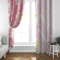 Pink Hawaii Shark Tattoo Window Curtain Puakenikeni Lei Plumeria Polynesian Pattern LT14 - Polynesian Pride