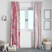 Pink Hawaii Shark Tattoo Window Curtain Puakenikeni Lei Plumeria Polynesian Pattern LT14 - Polynesian Pride