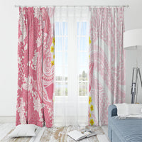 Pink Hawaii Shark Tattoo Window Curtain Puakenikeni Lei Plumeria Polynesian Pattern LT14 - Polynesian Pride