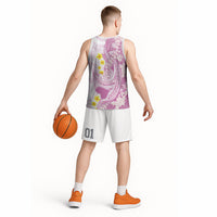 Purple Hawaii Shark Tattoo Basketball Jersey Puakenikeni Lei Plumeria Polynesian Pattern