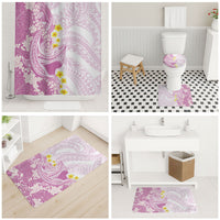 Purple Hawaii Shark Tattoo Bathroom Set Puakenikeni Lei Plumeria Polynesian Pattern LT14 - Polynesian Pride