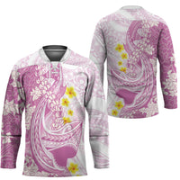 Purple Hawaii Shark Tattoo Hockey Jersey Puakenikeni Lei Plumeria Polynesian Pattern LT14 - Polynesian Pride