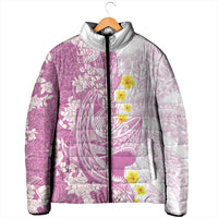 Purple Hawaii Shark Tattoo Padded Jacket Puakenikeni Lei Plumeria Polynesian Pattern LT14 - Polynesian Pride