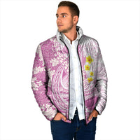 Purple Hawaii Shark Tattoo Padded Jacket Puakenikeni Lei Plumeria Polynesian Pattern LT14 - Polynesian Pride