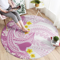 Purple Hawaii Shark Tattoo Round Carpet Puakenikeni Lei Plumeria Polynesian Pattern LT14 - Polynesian Pride