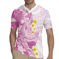 Purple Hawaii Shark Tattoo Rugby Jersey Puakenikeni Lei Plumeria Polynesian Pattern LT14 - Polynesian Pride