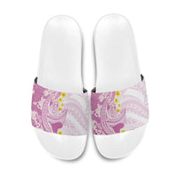 Purple Hawaii Shark Tattoo Slide Sandals Puakenikeni Lei Plumeria Polynesian Pattern LT14 Purple - Polynesian Pride