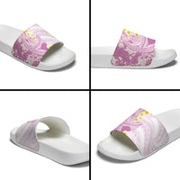 Purple Hawaii Shark Tattoo Slide Sandals Puakenikeni Lei Plumeria Polynesian Pattern LT14 - Polynesian Pride