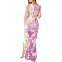 Purple Hawaii Shark Tattoo Tank Maxi Dress Puakenikeni Lei Plumeria Polynesian Pattern LT14 - Polynesian Pride