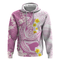 Purple Hawaii Shark Tattoo Zip Hoodie Puakenikeni Lei Plumeria Polynesian Pattern LT14 Pullover Hoodie Purple - Polynesian Pride